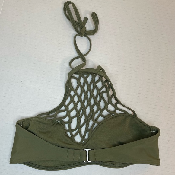 Hollister Bikini Top Olive Green Halter - Picture 4 of 6